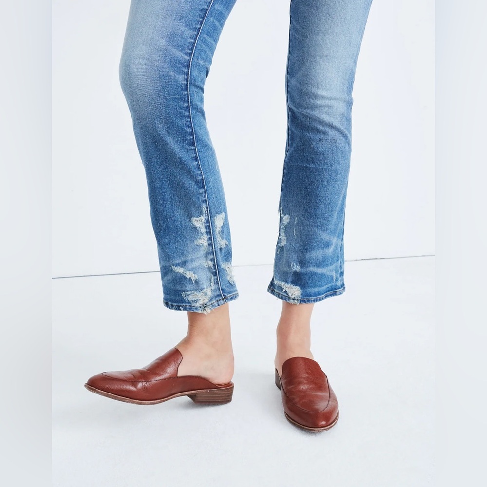 Madewell Womens Cali Demi-Boot Jeans in Bess Wash Button Front Edition 27 - Picture 7 of 14